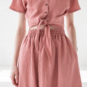 Maxi Linen Skirt / Swing Long Linen Skirt / High Waist Women Skirt image 5