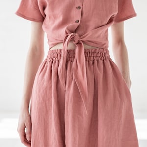 Maxi Linen Skirt / Swing Long Linen Skirt / High Waist Women Skirt