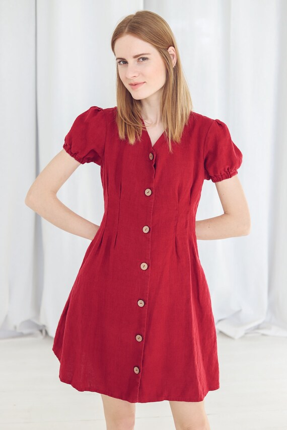 open lace back dress 80s Patrick Kelly Linen Dress | S main image 1