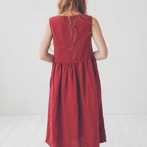 Soft Washed Linen Dress: Long Swing Robe, Maternity Friendly image 4