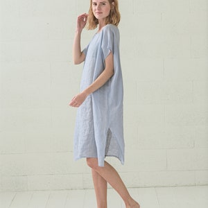 Light Linen Caftan Beach Dress / Women Beachwear / Oversize Casual Linen Tunic image 6