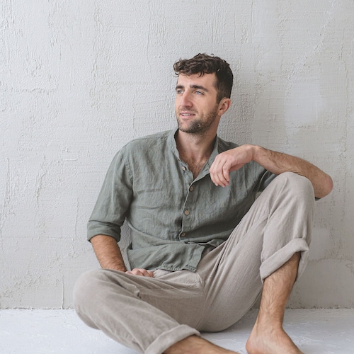 Pantalones de lino de corte relajado para hombre: pantalones casuales