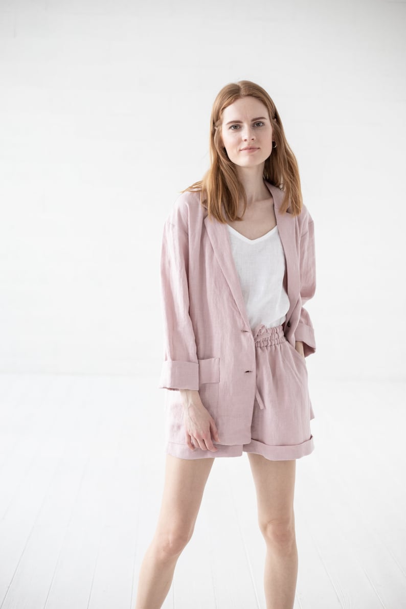 Loose Casual Jacket READY TO SHIP Linen Blazer For Women Classic Linen Jacket