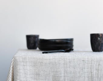 Natural Soft Linen Tablecloth in Pattern: Sustainable, Timeless, Sophisticated
