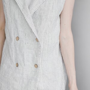 Linen Vest / Jacket for Women / Linen Vest with Buttons / Cardigan for Women image 4