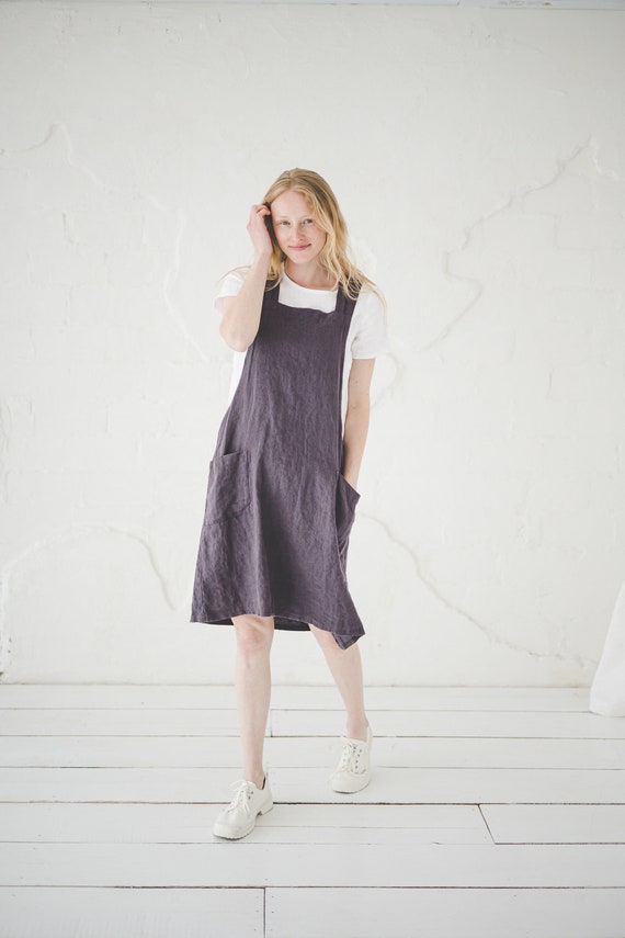 chinese dress ladies Pinafore Apron from 100% Linen main image 0