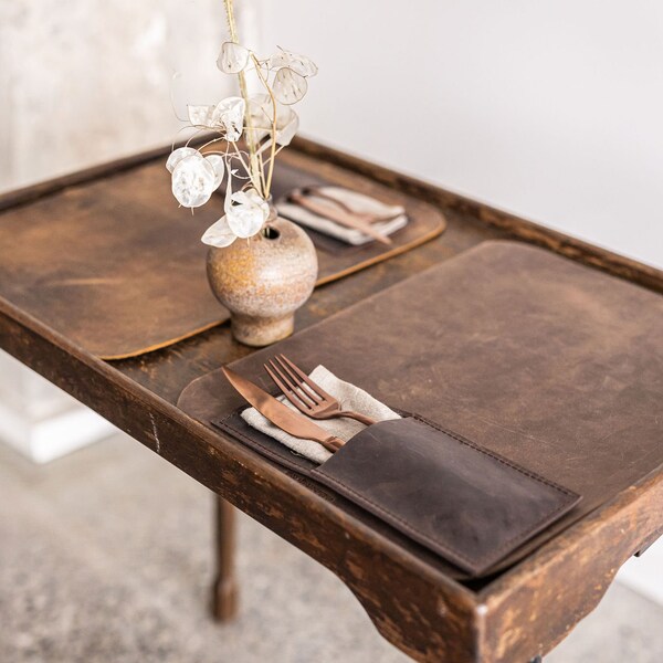 Leather Placemats Etsy