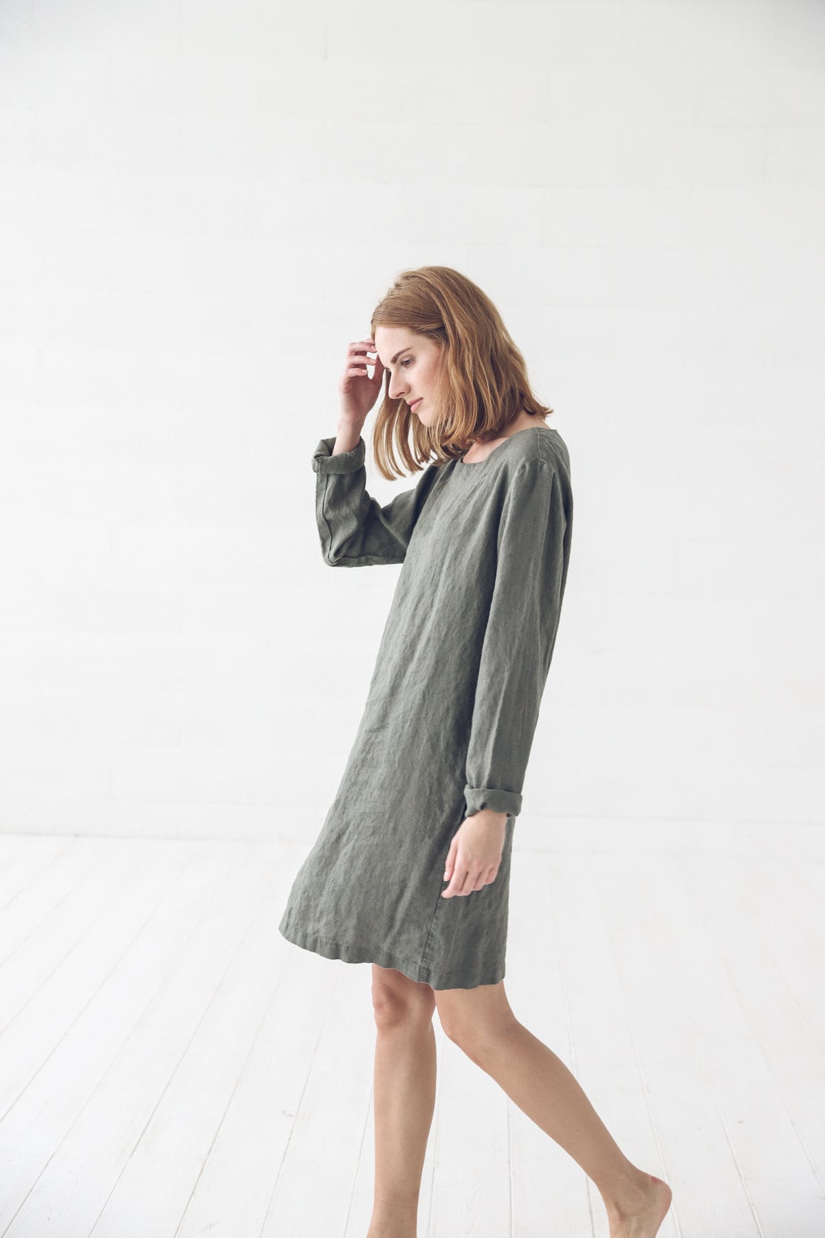トップス Linen border long sleeves ALEXIS Linen Tunic Top - Love and Confuse