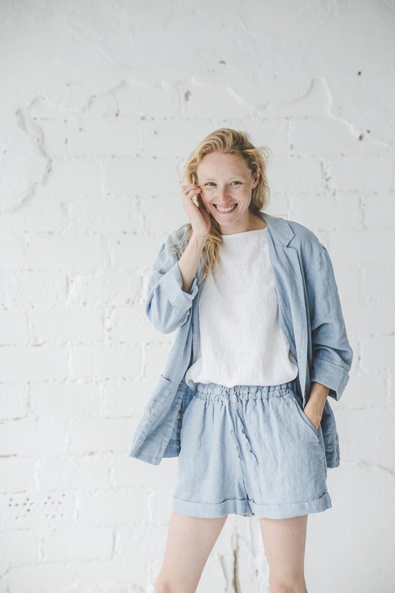 Summer Linen Jacket, Loose Linen Blazer, Boho Style Flax