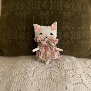 small kitten doll with dress