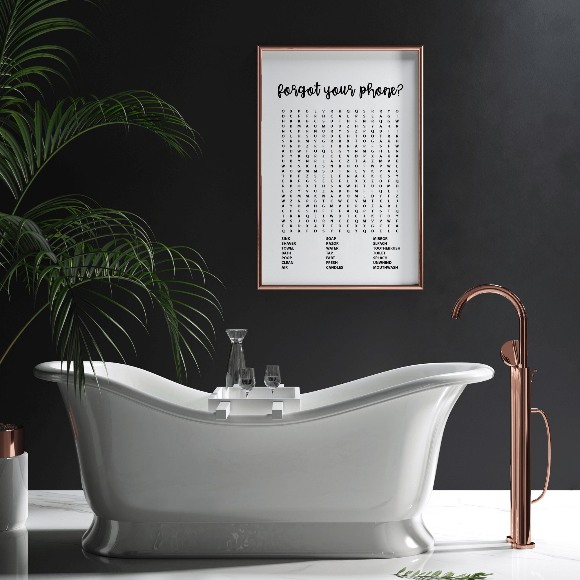 Badezimmer Word Search Schild Badezimmer WortSuche druckbar | Etsy