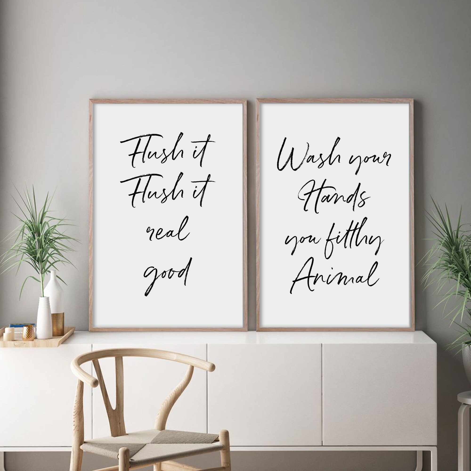 Bathroom Print Set of 2 Bathroom Wall Art Bathroom Wall Etsy