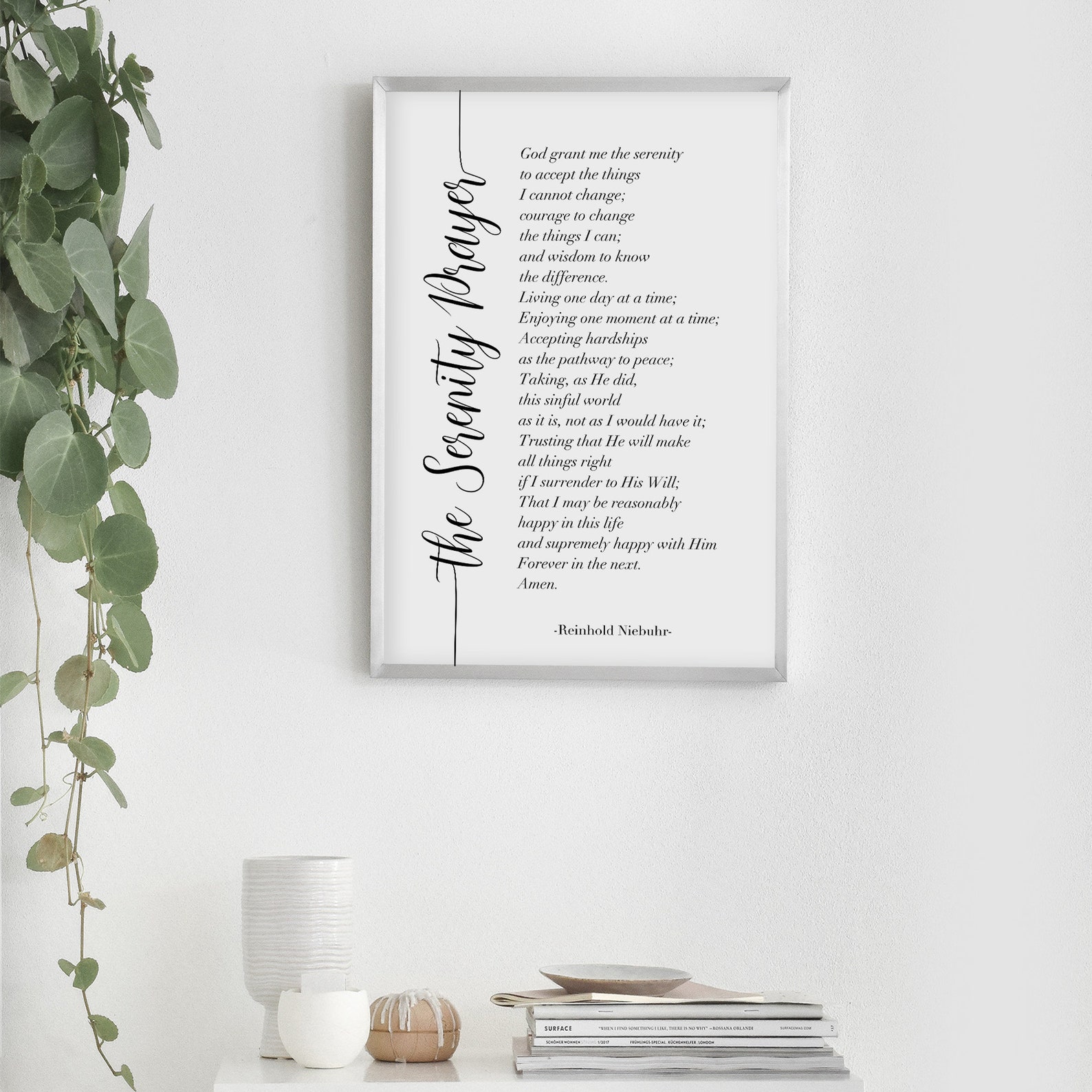 The Serenity Prayer Long Form Version Bible Verse Print | Etsy