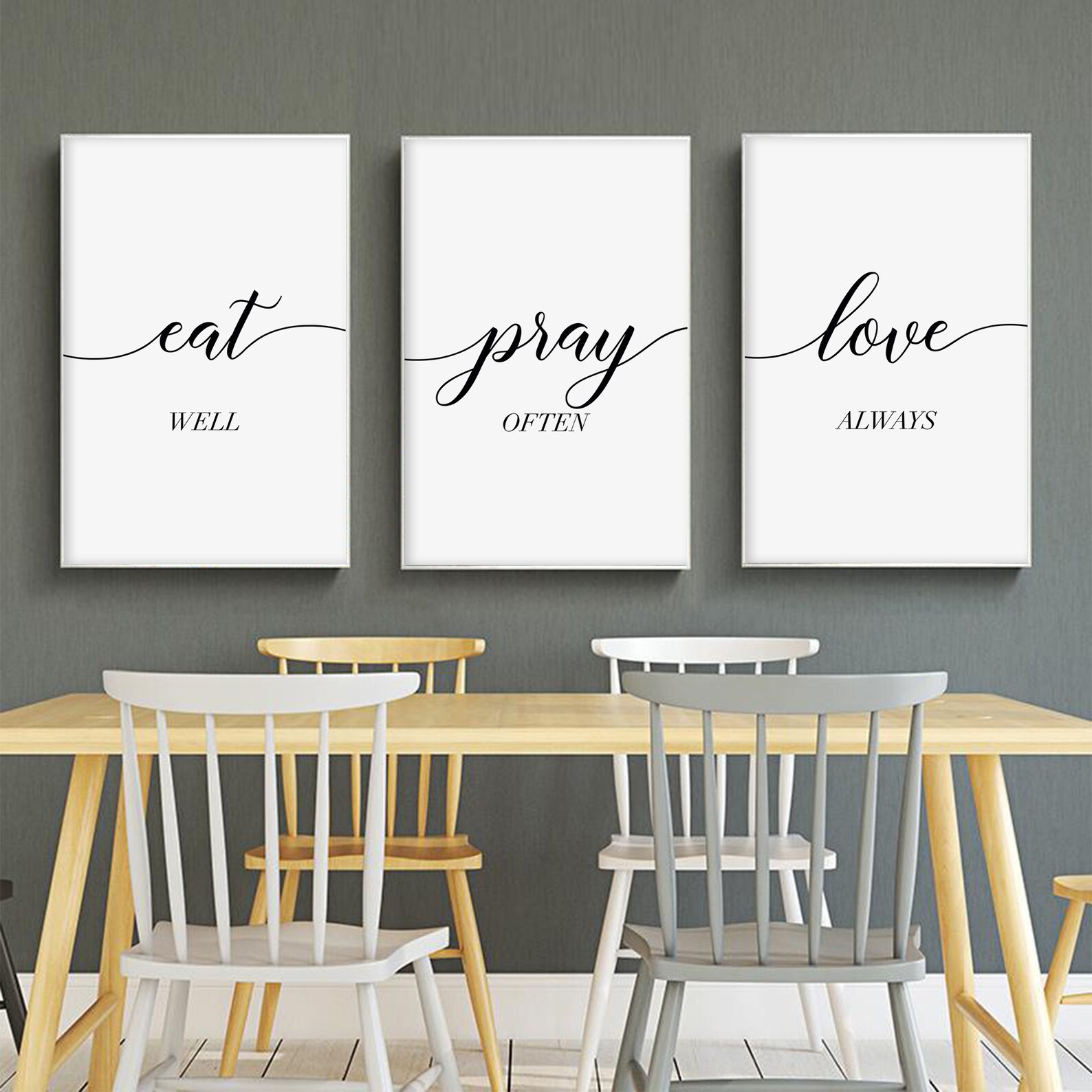 Eat Pray Love Print Kitchen wall art Dining room decor Etsy