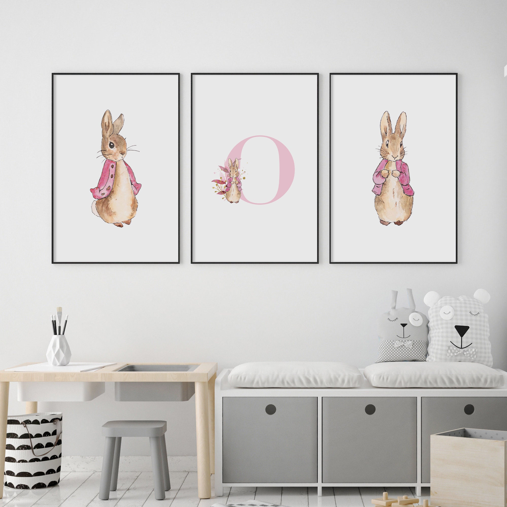 Baby Gift Beatrix Potter Set Of 3 Nursery Wall Decor Peter Rabbit ...