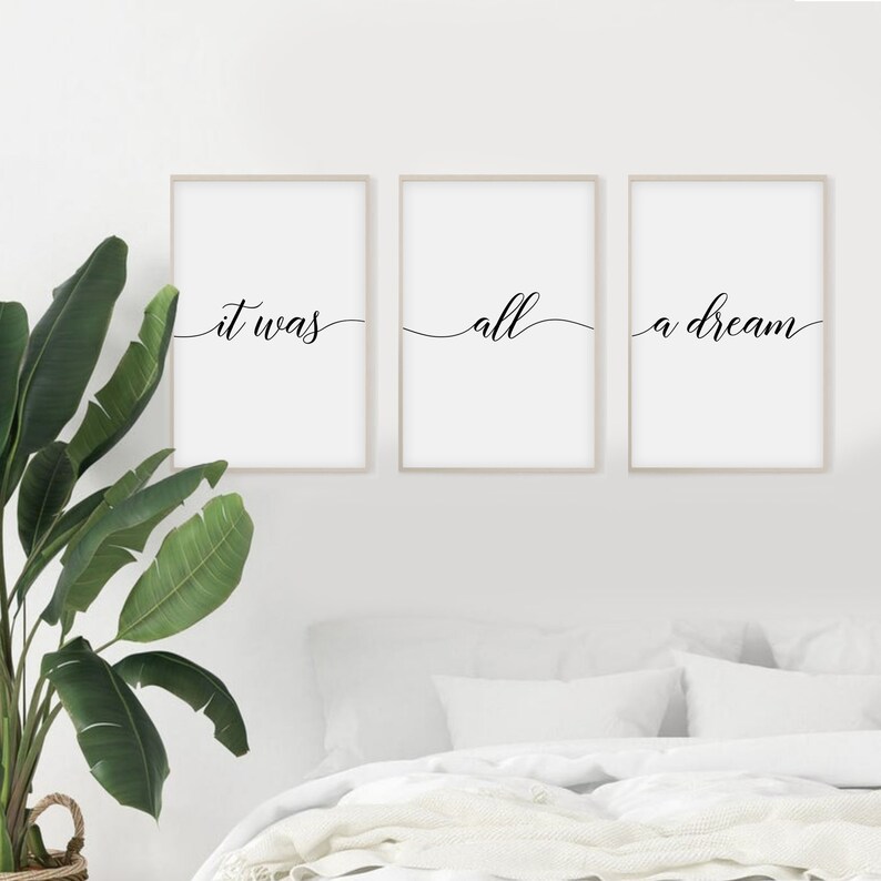 Notorious BIG It was all a dream Sign Biggie Smalls Print Set Hip Hop It was all a dream Printable Rap Lyrics Wall Art Rapper Quote