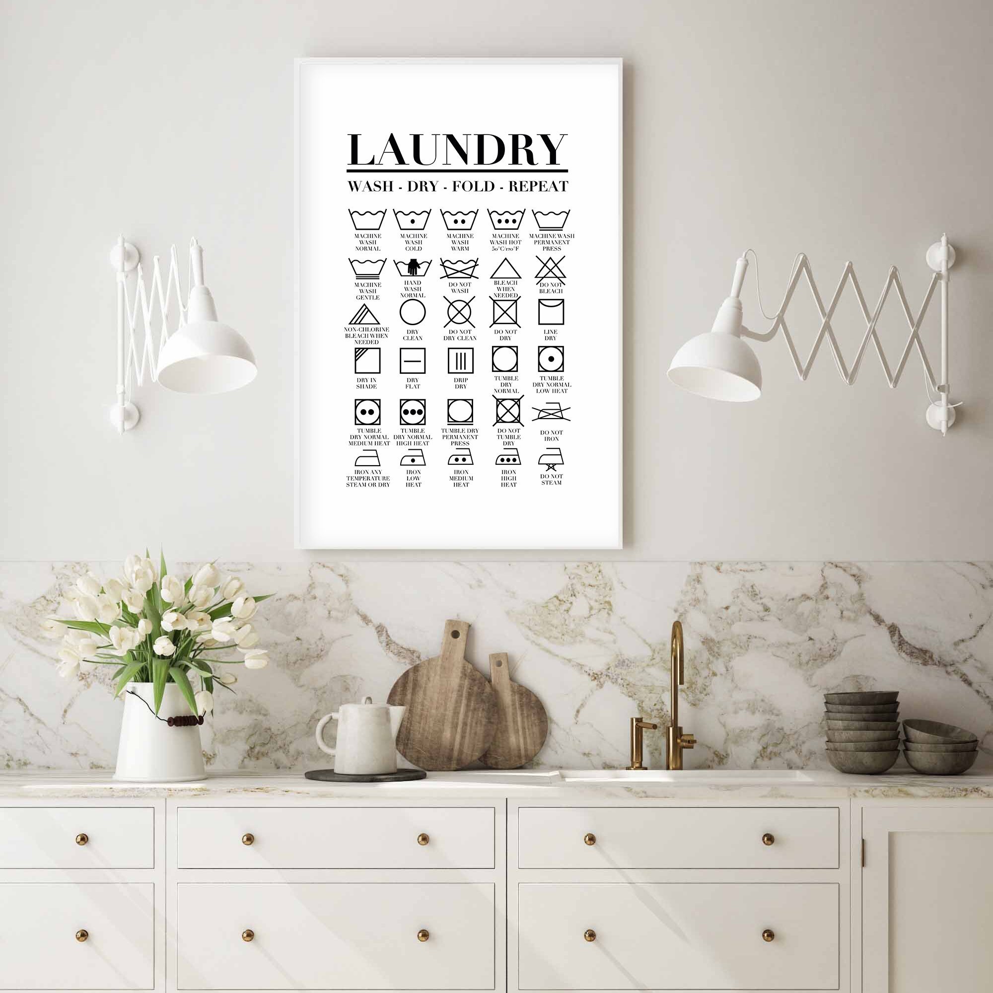 Guía de lavado para el cuidado de la tela de lavandería arte | Etsy