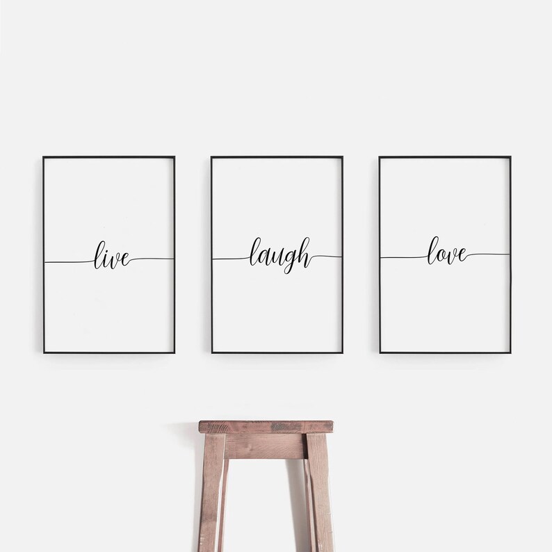 Live Love Laugh Wall Art Set of 3 prints Printable Home Etsy