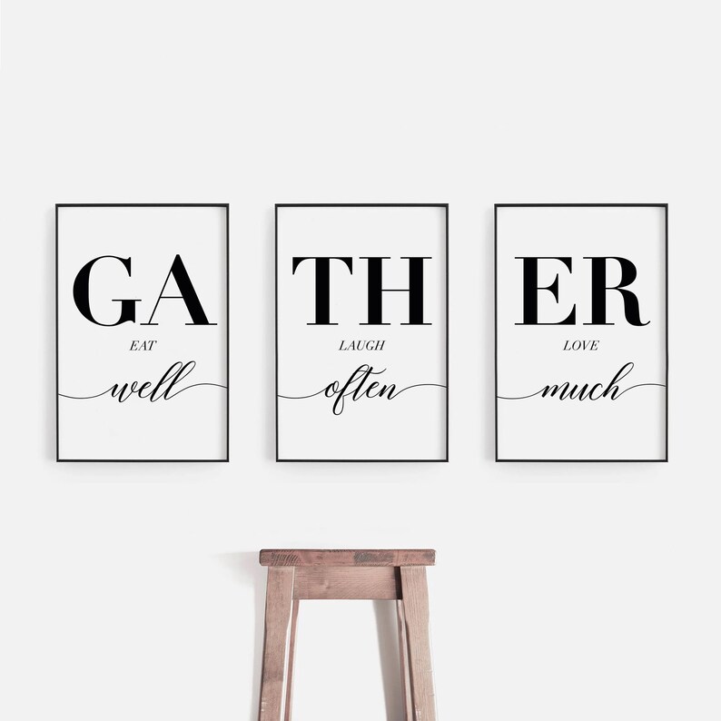 Eat Well Laugh Often Love Much Kitchen Wall Decor Gather Etsy
