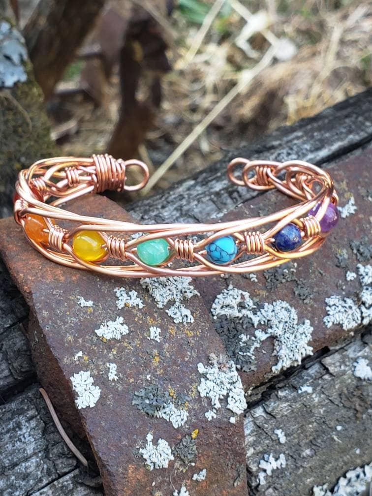 Copper Amethyst Bracelet Etsy
