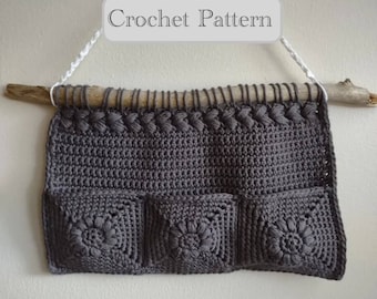 Petal Pocket Hanger Crochet Pattern: Granny Square Design (Digital Product)