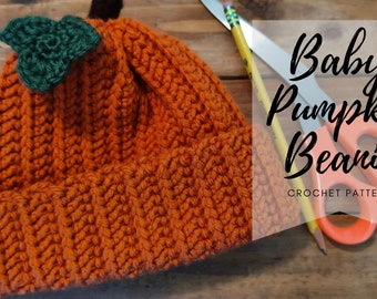 Crochet Baby Pumpkin Beanie Pattern: Fall Costume (PDF Pattern)