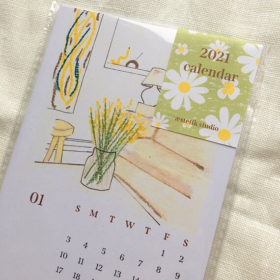 2022 Cottagecore Desk Calendar Oil Pastel Drawing Calendar | Etsy Canada