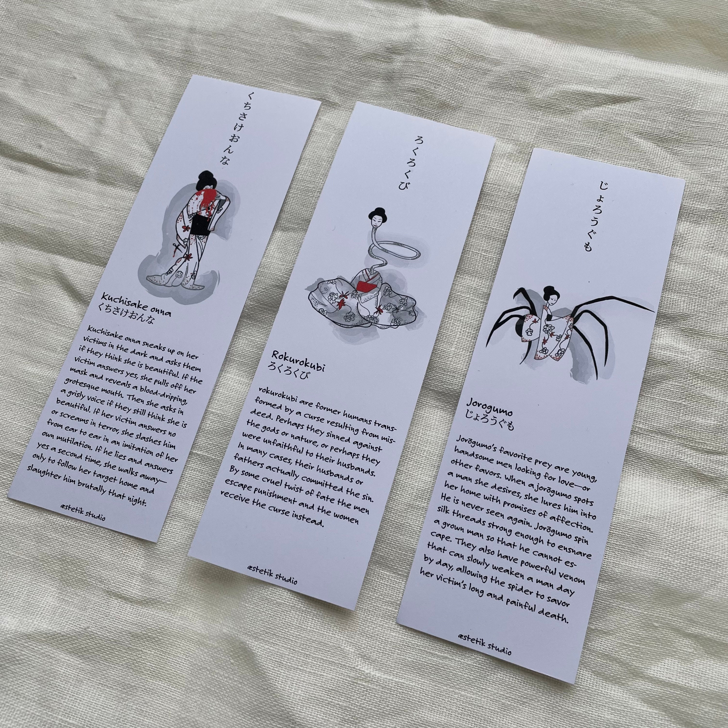 halloween bookmarks japanese folklore bookmarks cute etsy australia
