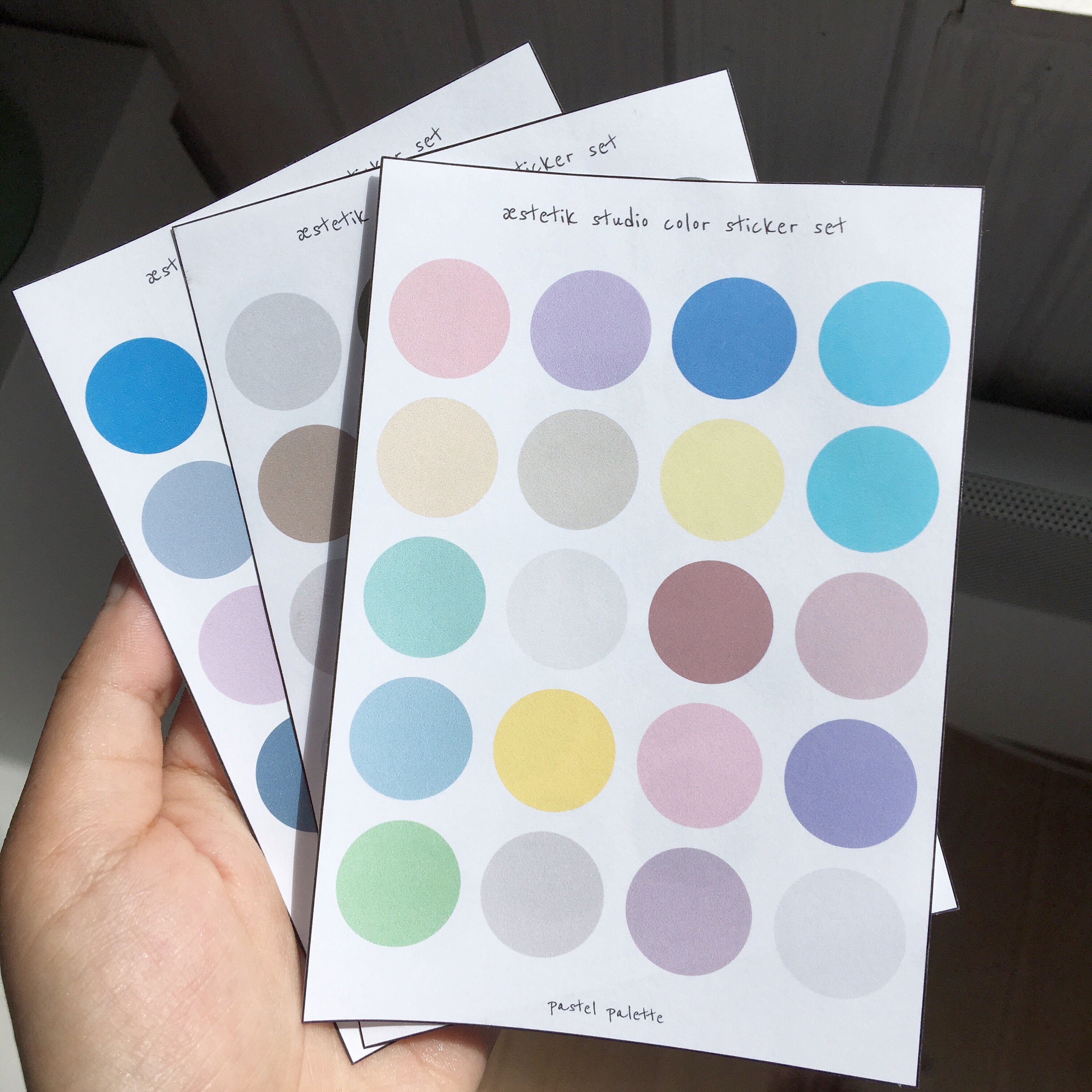 color palette stickers aesthetic circle color stickers etsy