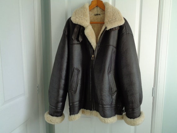 Mens sheepskin flying jacket XXL size