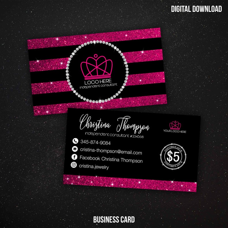 Jewelry Business Card Consultant Business Card Business Etsy
