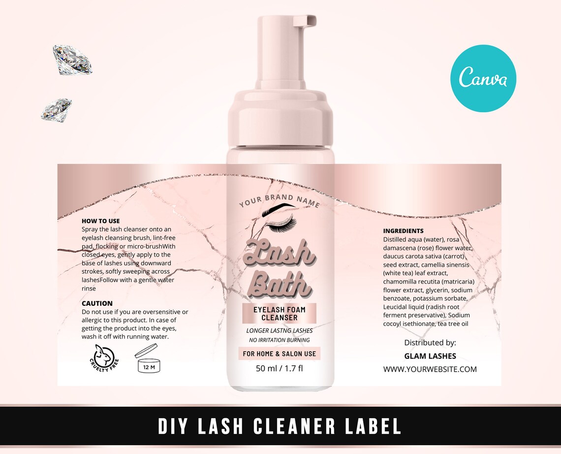 DIY Eyelash Cleanser Foam Label Lash Shampoo Label Lash Etsy UK