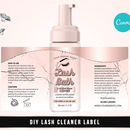 DIY Eyelash Cleanser Foam Label Lash Shampoo Label Lash Etsy