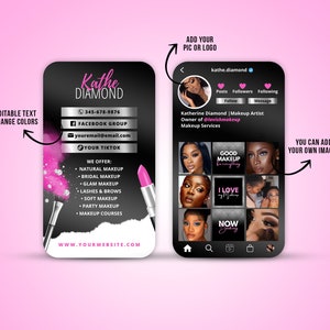 DIY Body Makeup Artist Business Card, Cellphone Style Business Card ...