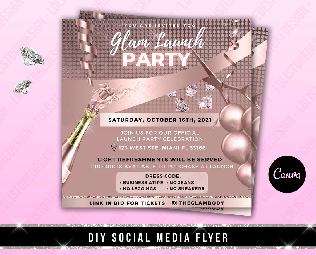 DIY Launch Party Flyer, Celebration Flyer, Grand Opening Flyer, Body