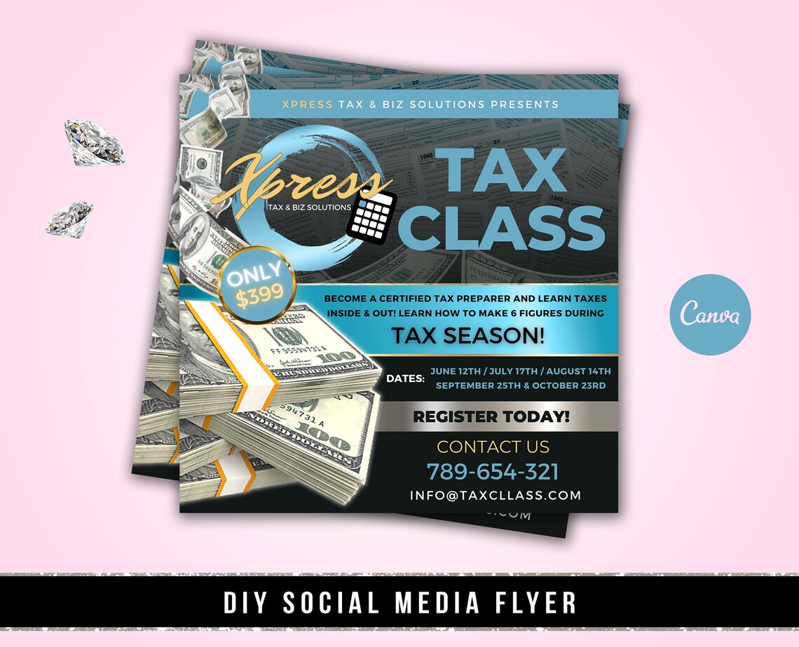 DIY Tax Class Flyer Tax Services. Tax Preparation Flyer Tax Etsy