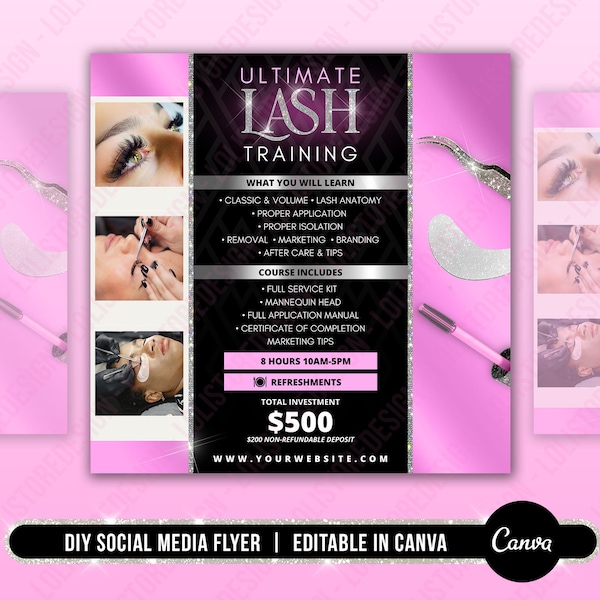 DIY Ultimate Lash Training Flyer, Lash Course flyer , Lash technician Flyer, Premade Flyer, Lash Class Flyer, Social Media Flyer