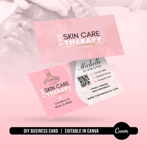 Hautpflege Visitenkarte Vorlage, Gesichts Spa Visitenkarte, Kosmetikerin Visitenkarte, Spa Feminine Visitenkarte, bearbeitbar, Instant Access
