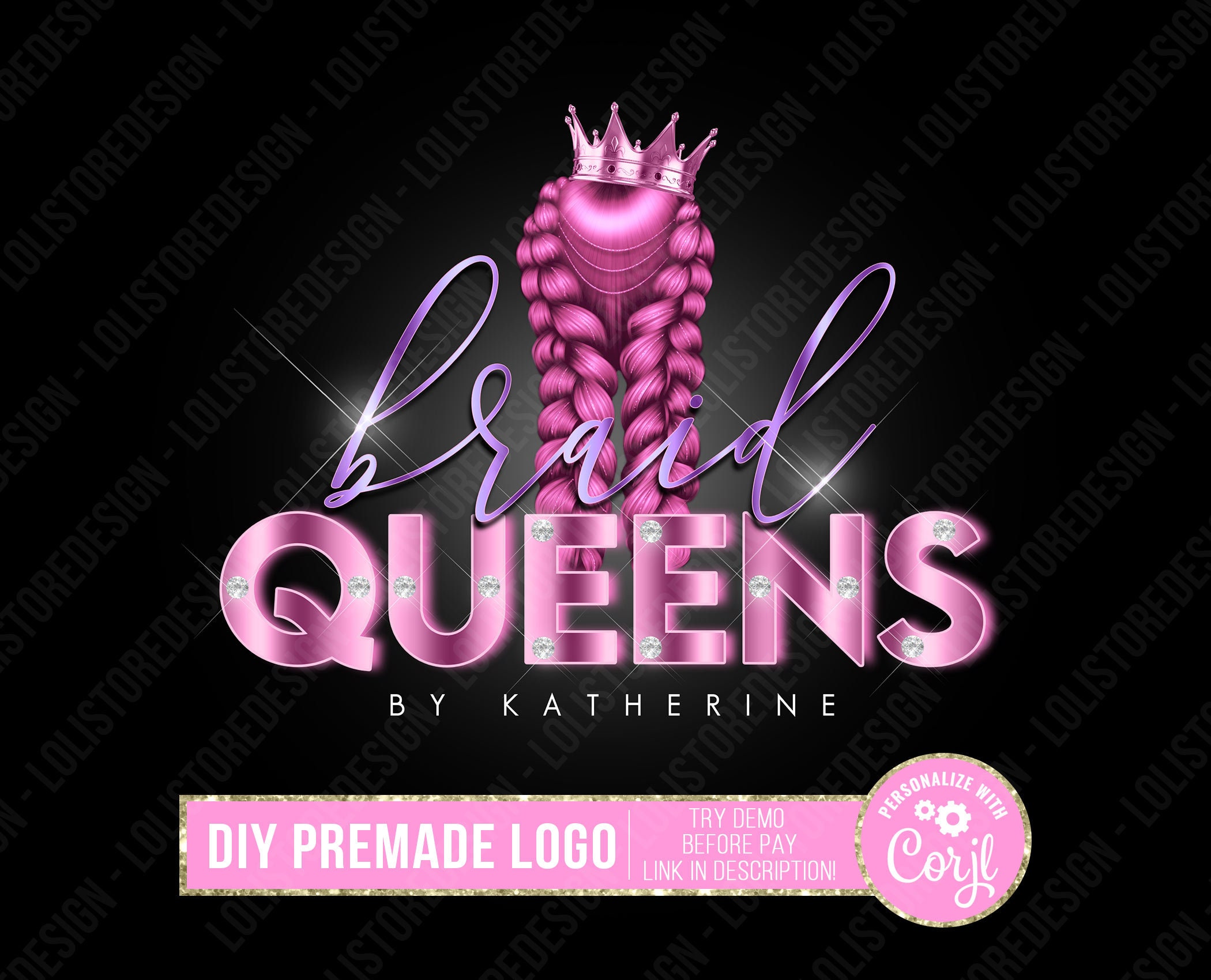 DIY Hair Braids Premade Logo Hair Bundles Logo Wig Logo Etsy Australia