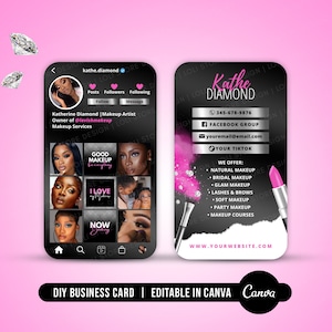 DIY Body Makeup Artist Business Card, Cellphone Style Business Card ...