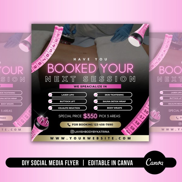 DIY Body Contouring Services Flyer, Body Sculpting Flyer, Spa Flyer, Kosmetikerin Flyer, Körperkontur Preisliste, Social Media Flyer