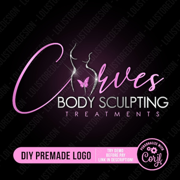 DIY Body Sculpting Vorgefertigtes Logo, Body Contouring Logo, Spa Logo, Body Massage Logo, Body Treatments, Editable Logo