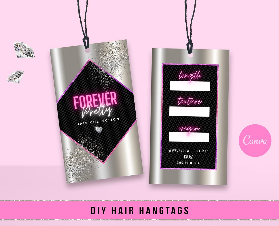 DIY Hair Hang Tag Design Hair Bundle Hangtag Extensions Tag Etsy