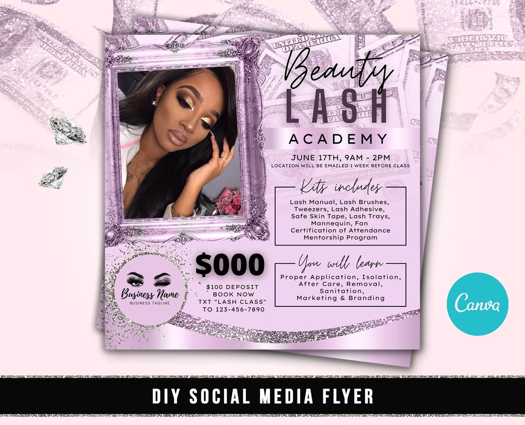 DIY Lash Training Flyer, Eyelash Training Flyer, Lash Academy