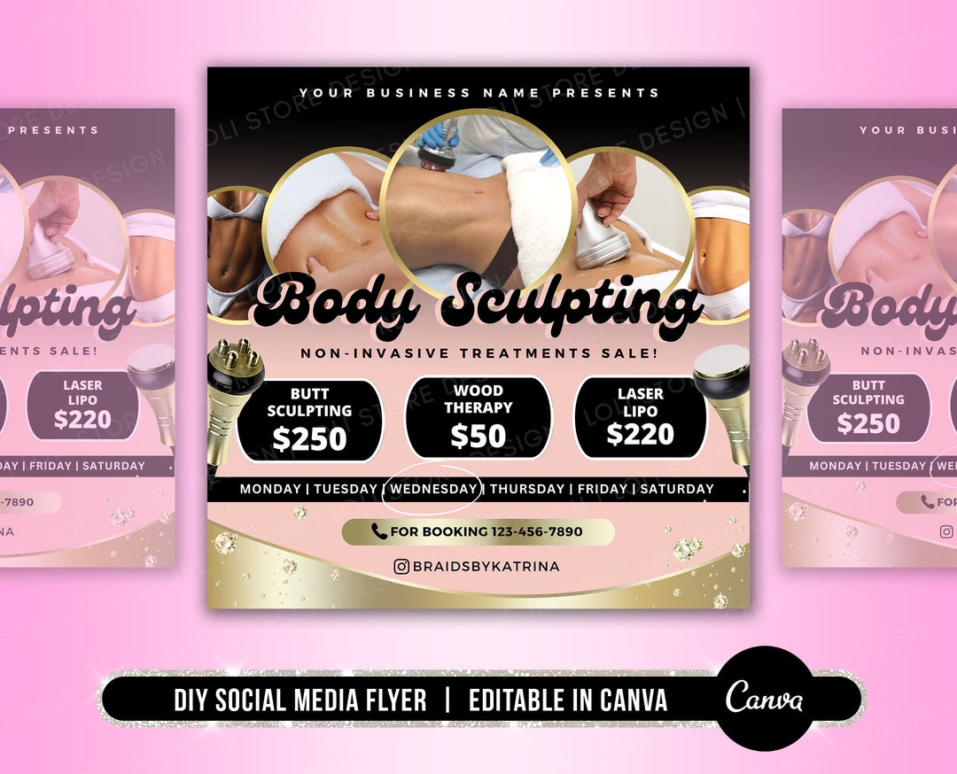 DIY Body Sculpting Sale Flyer, Body Contouring Sale Flyer, Body Contour