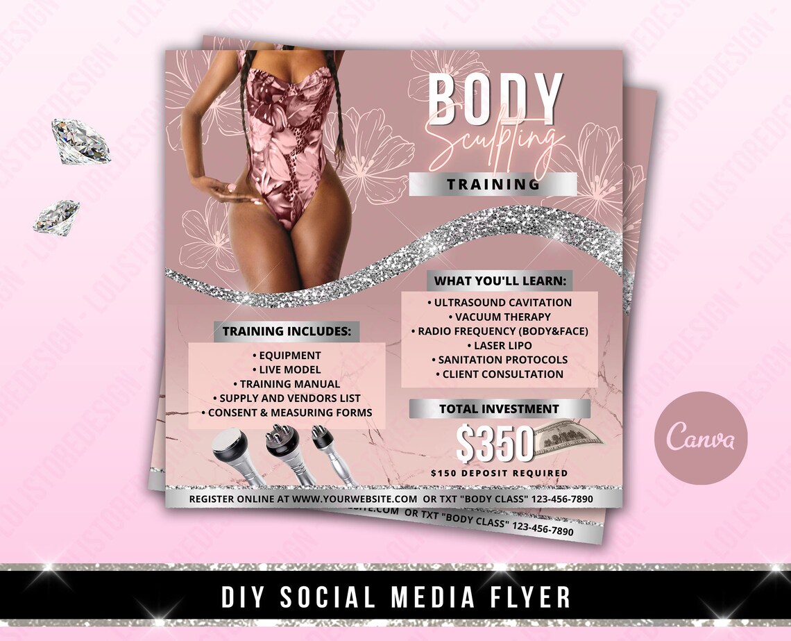 DIY Body Contouring Training Flyer Body Contour Course Flyer Etsy