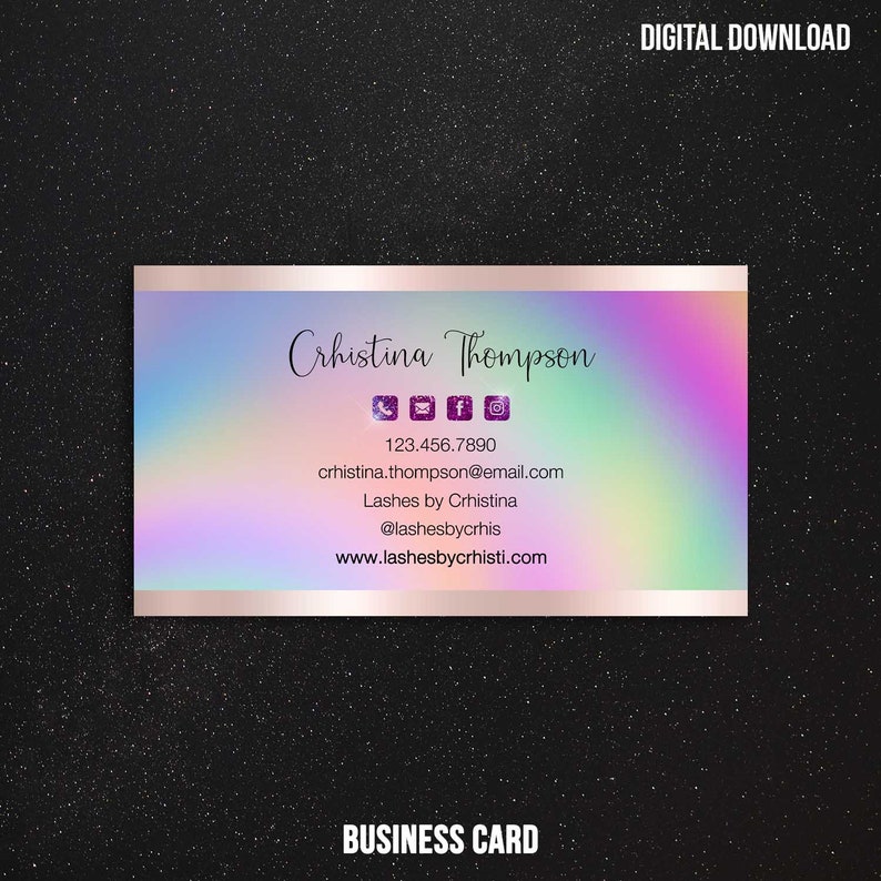 Custom Lash Technician Business Card Lashes Business Card Etsy