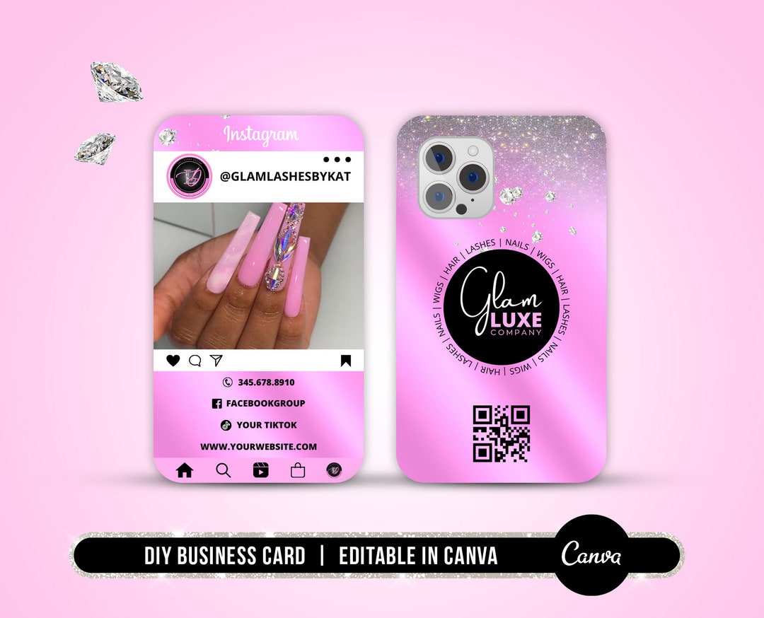 DIY Nail Tech Business Card, Nails Business Card, Instagram Style