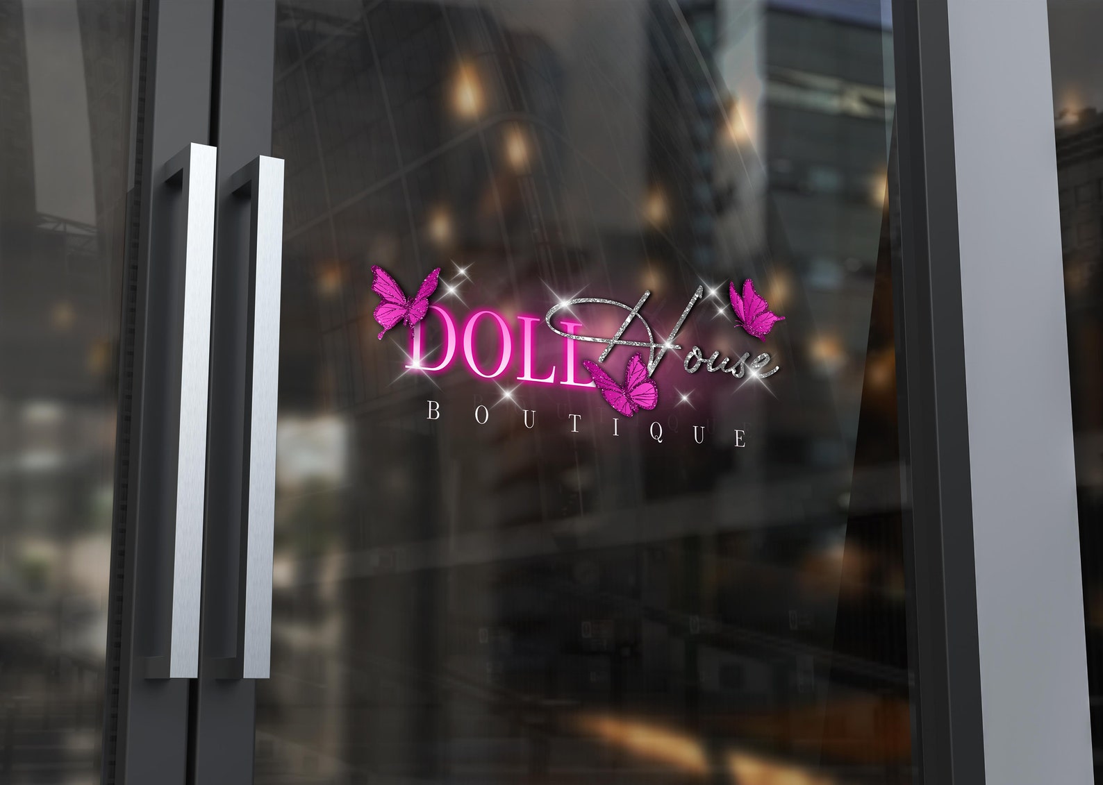 DIY Pink Boutique Logo Glitter Fashion Logo Pink Glam Beauty Etsy