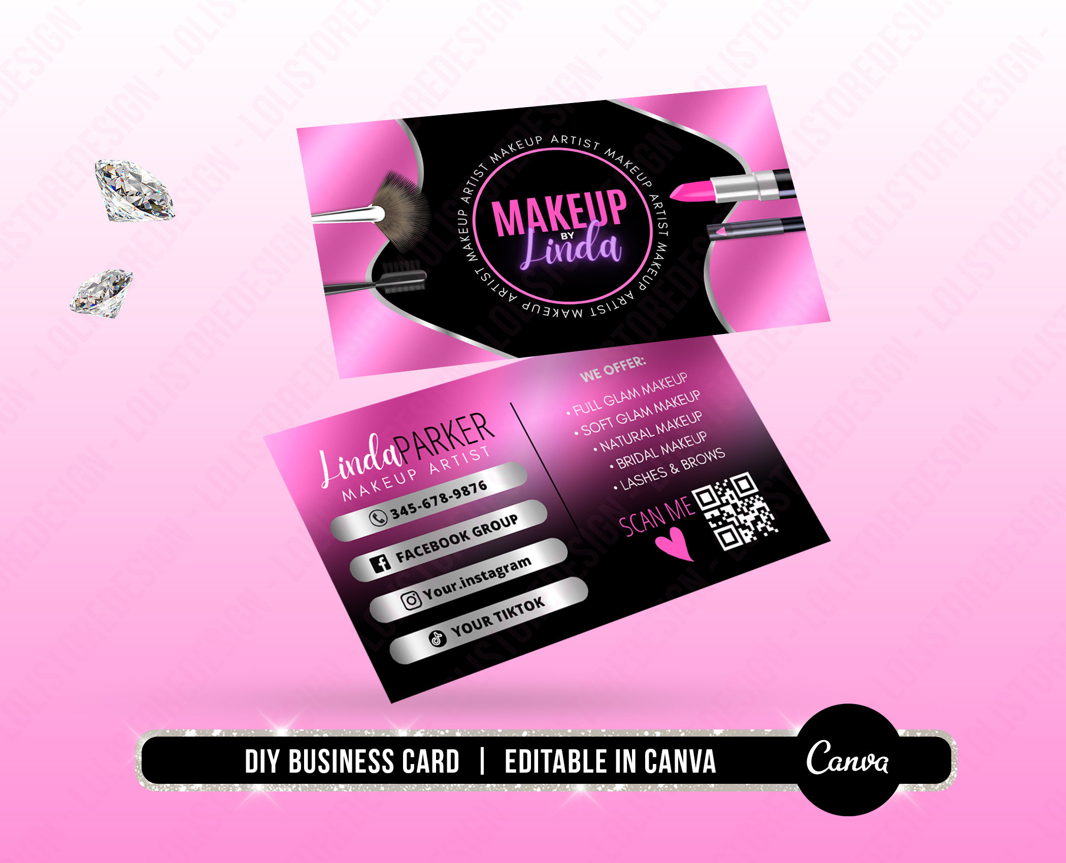 Makeup artist on sale visiting card